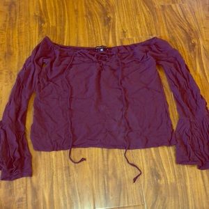 KENDALL & KYLIE off the shoulder lace up blouse